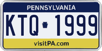 PA license plate KTQ1999