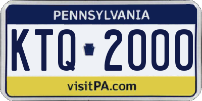 PA license plate KTQ2000