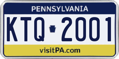 PA license plate KTQ2001