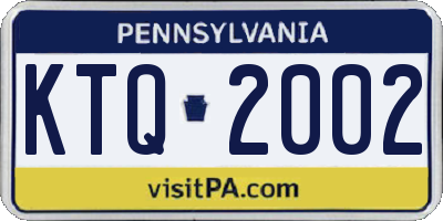 PA license plate KTQ2002