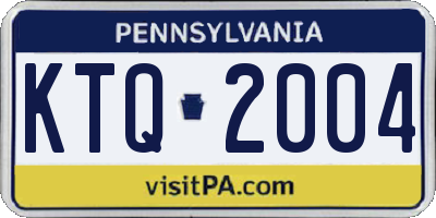 PA license plate KTQ2004