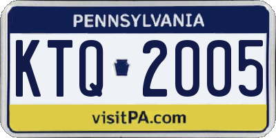 PA license plate KTQ2005