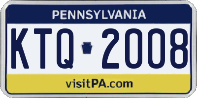PA license plate KTQ2008