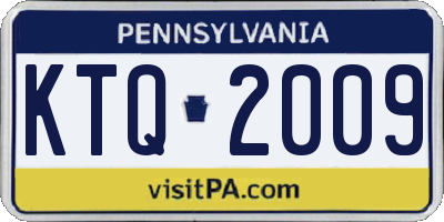 PA license plate KTQ2009
