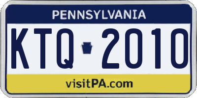 PA license plate KTQ2010