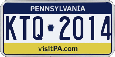 PA license plate KTQ2014