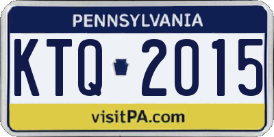 PA license plate KTQ2015