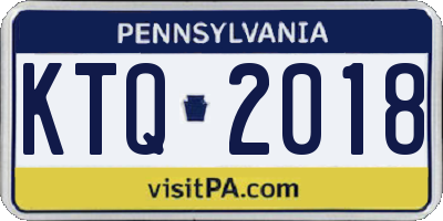PA license plate KTQ2018