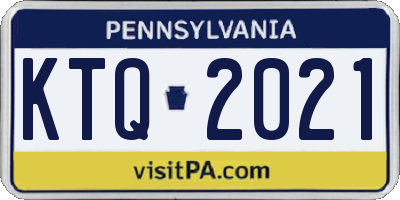 PA license plate KTQ2021