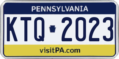 PA license plate KTQ2023