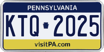 PA license plate KTQ2025