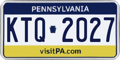 PA license plate KTQ2027