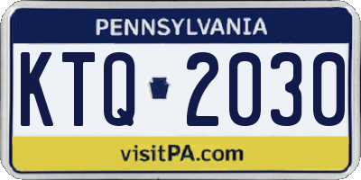 PA license plate KTQ2030
