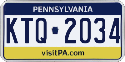 PA license plate KTQ2034