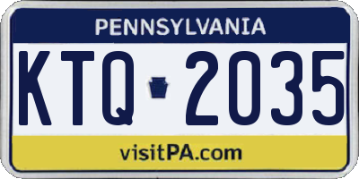 PA license plate KTQ2035