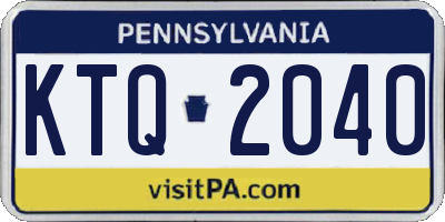 PA license plate KTQ2040