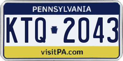 PA license plate KTQ2043