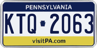 PA license plate KTQ2063