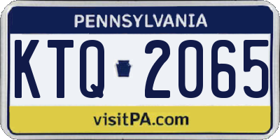 PA license plate KTQ2065