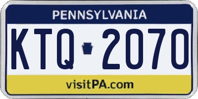 PA license plate KTQ2070