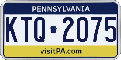 PA license plate KTQ2075