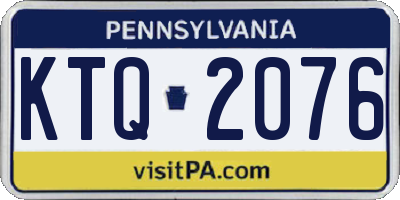 PA license plate KTQ2076