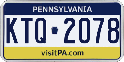 PA license plate KTQ2078