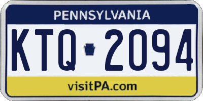 PA license plate KTQ2094
