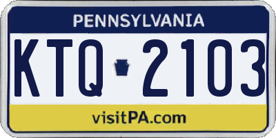 PA license plate KTQ2103