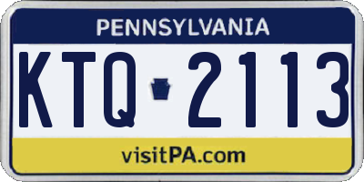 PA license plate KTQ2113