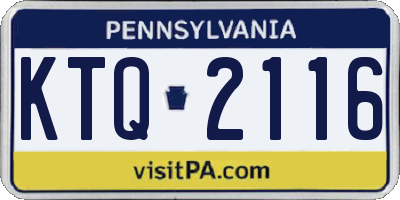 PA license plate KTQ2116