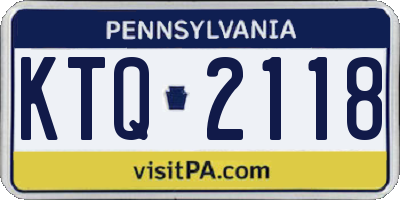 PA license plate KTQ2118