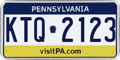 PA license plate KTQ2123