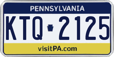PA license plate KTQ2125