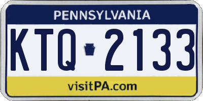 PA license plate KTQ2133
