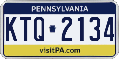PA license plate KTQ2134