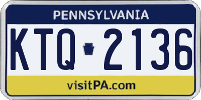 PA license plate KTQ2136