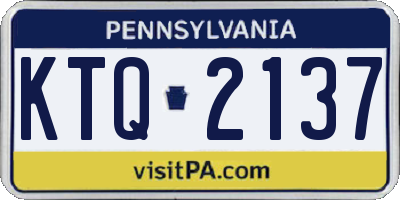 PA license plate KTQ2137