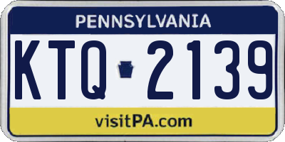 PA license plate KTQ2139