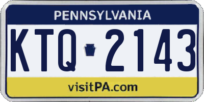 PA license plate KTQ2143