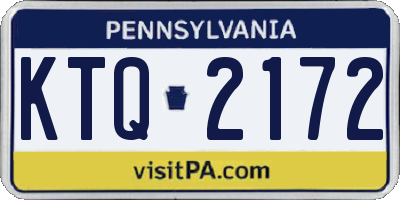 PA license plate KTQ2172