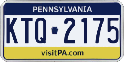 PA license plate KTQ2175