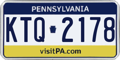 PA license plate KTQ2178