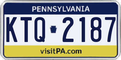 PA license plate KTQ2187