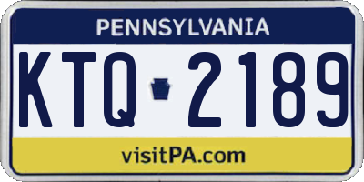 PA license plate KTQ2189