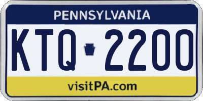 PA license plate KTQ2200