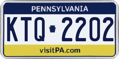 PA license plate KTQ2202