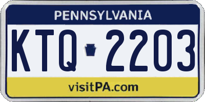 PA license plate KTQ2203