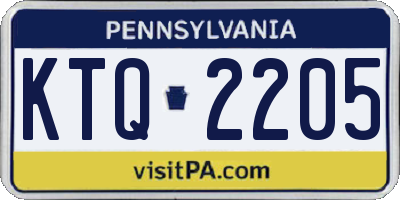 PA license plate KTQ2205