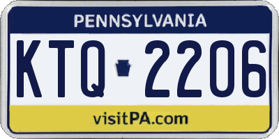 PA license plate KTQ2206